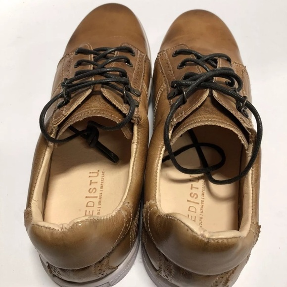 Bed Stu Men’s Land, Brown Leather Lace-Up Sneakers, Size 11 M